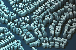 3D buildings rendered through LiDAR