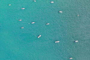 Aerial of boats