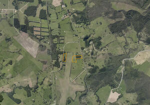 Aerial view of surplus land in Kaikohe