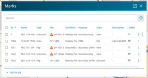 Screenshot of marks panel survey