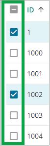 Screenshot of marks check box selection