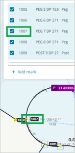 Screenshot of selecting a mark - survey