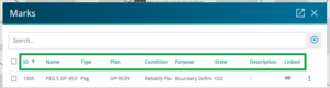 Screenshot of sorting the marks fields in the marks panel