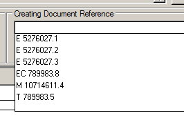 Creating Document Reference list with six documents displaying