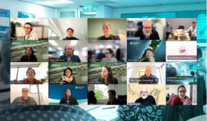 A Microsoft Teams meeting with 20 people on screen.