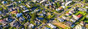 Top-down view of suburban houses